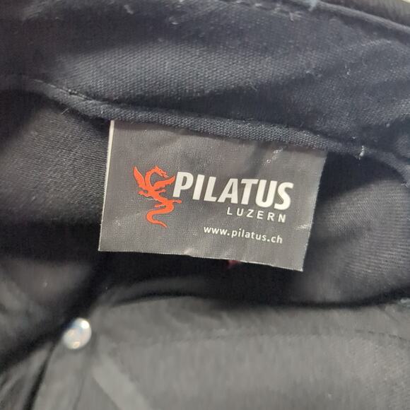 Pilatus Luzern Strapback Baseball Cap Black One Size Adjustable Embroidered - Picture 9 of 10